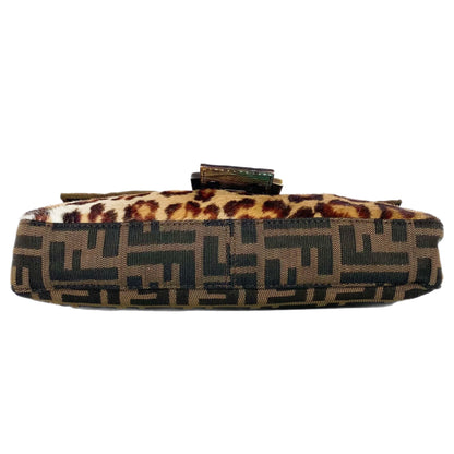 Fendi Zucca Leopard Baguette