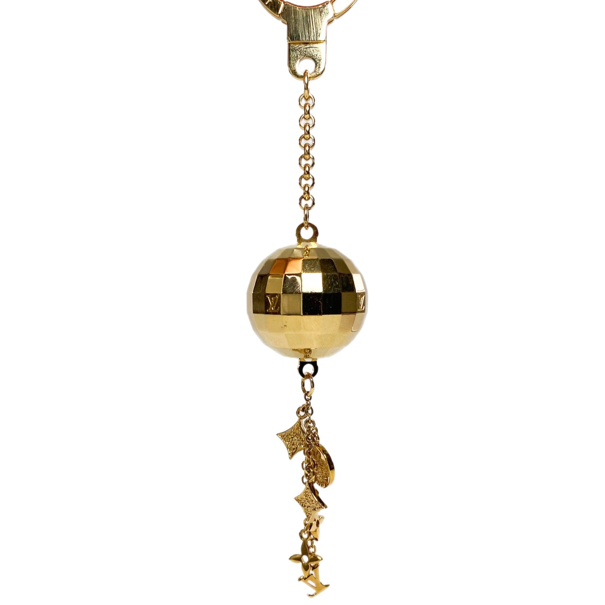 Louis Vuitton Gold Tone Metal Disco Ball Keychain