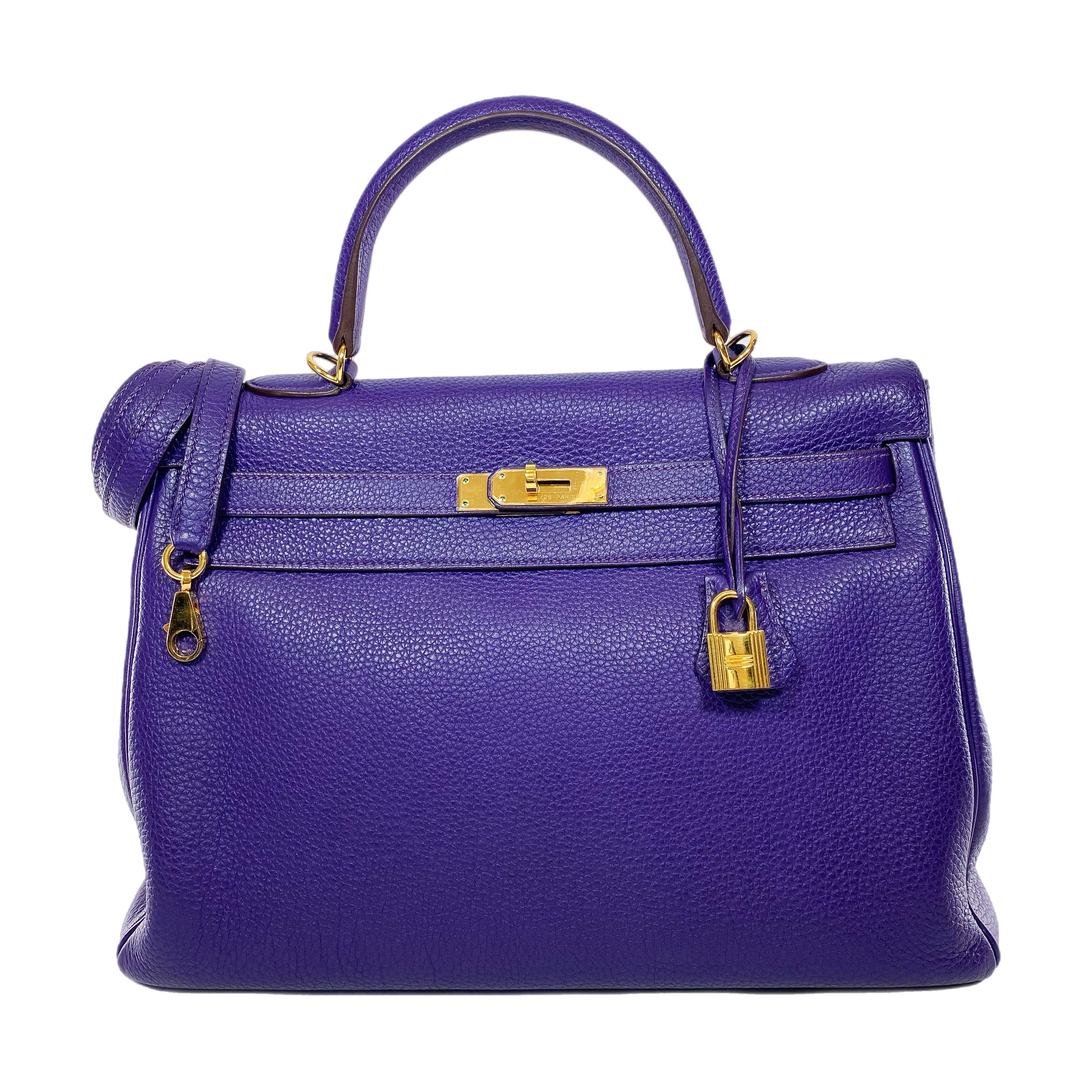 Hermes Kelly 35 Ultraviolet Togo Gold Hardware