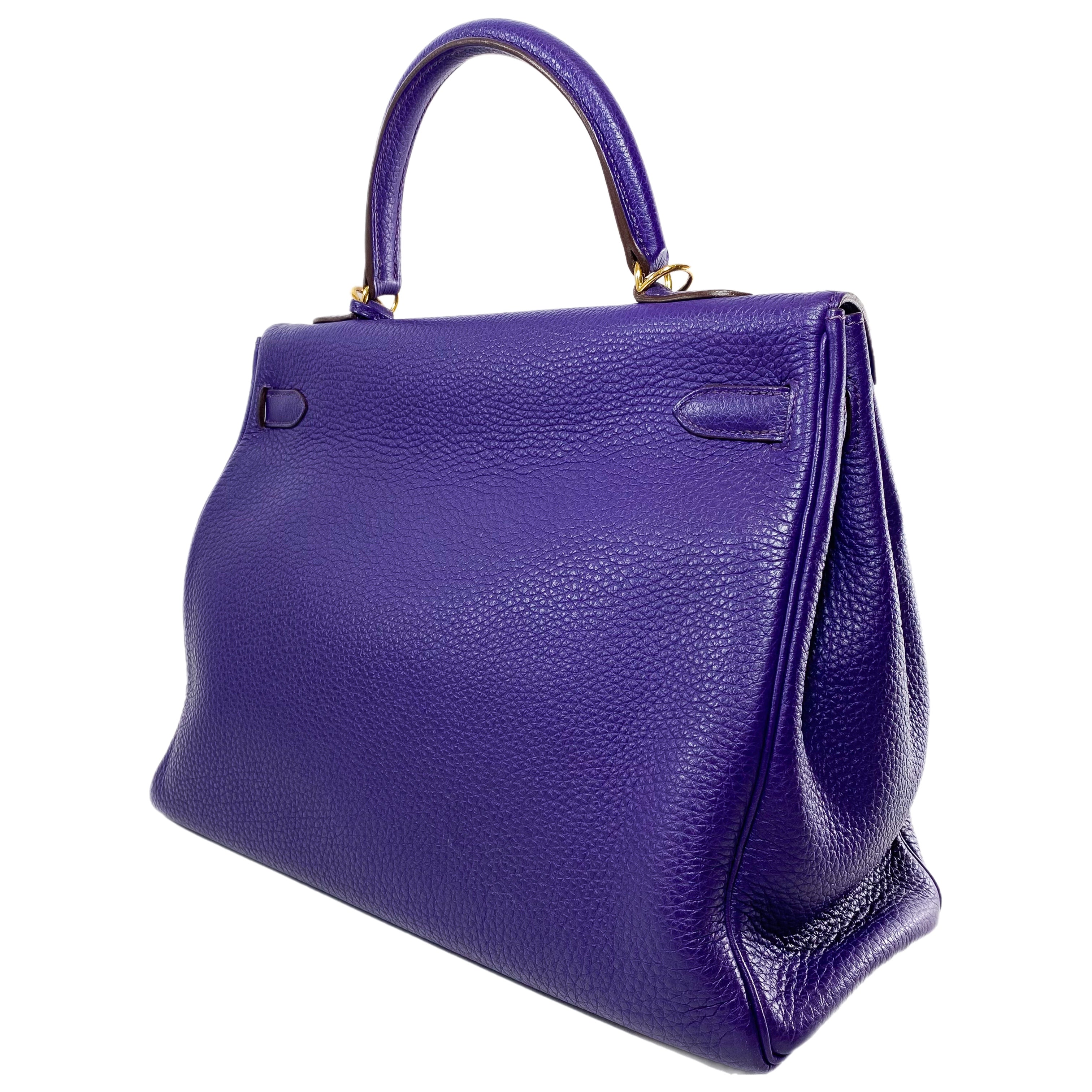 Hermes Kelly 35 Ultraviolet Togo Gold Hardware