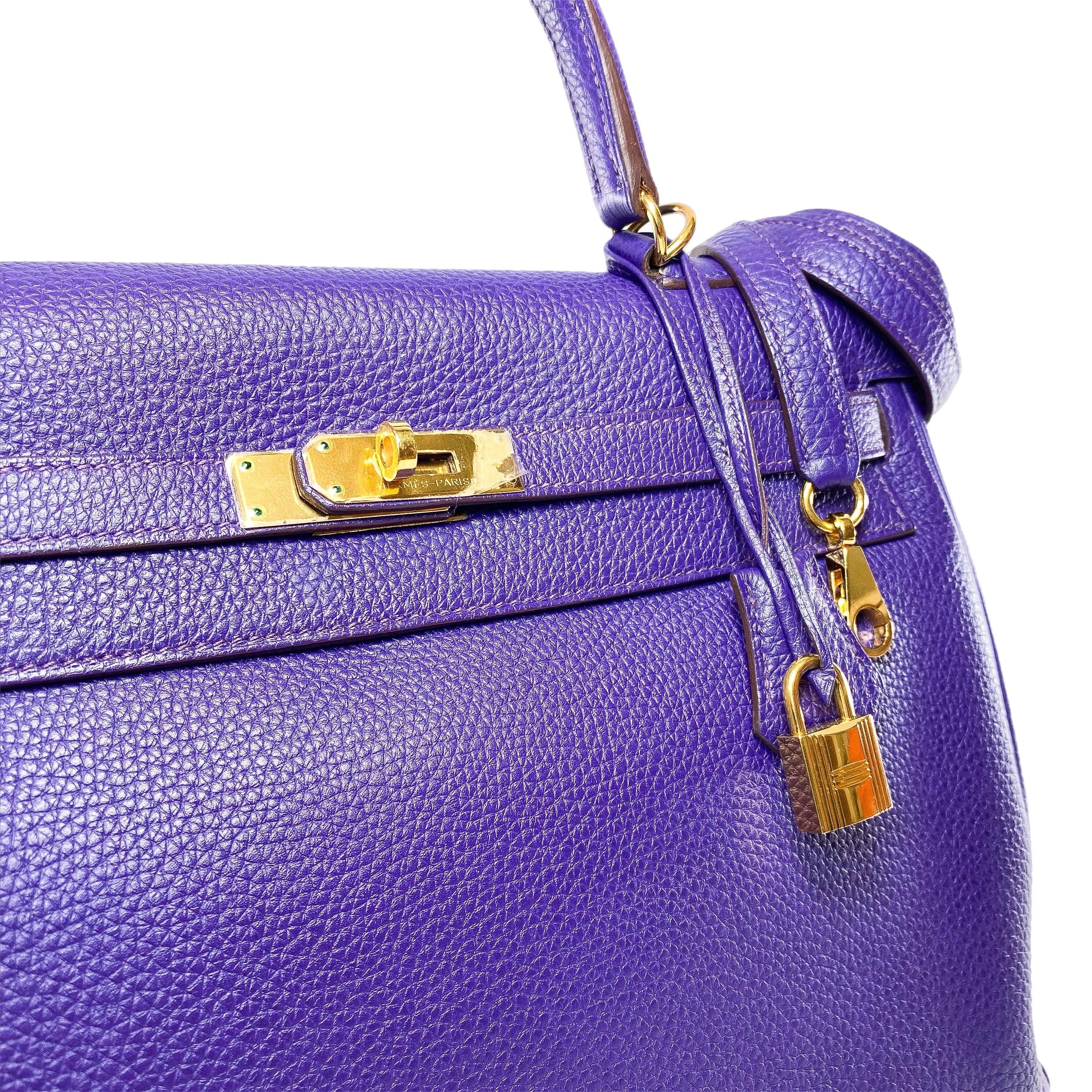 Hermes Kelly 35 Ultraviolet Togo Gold Hardware