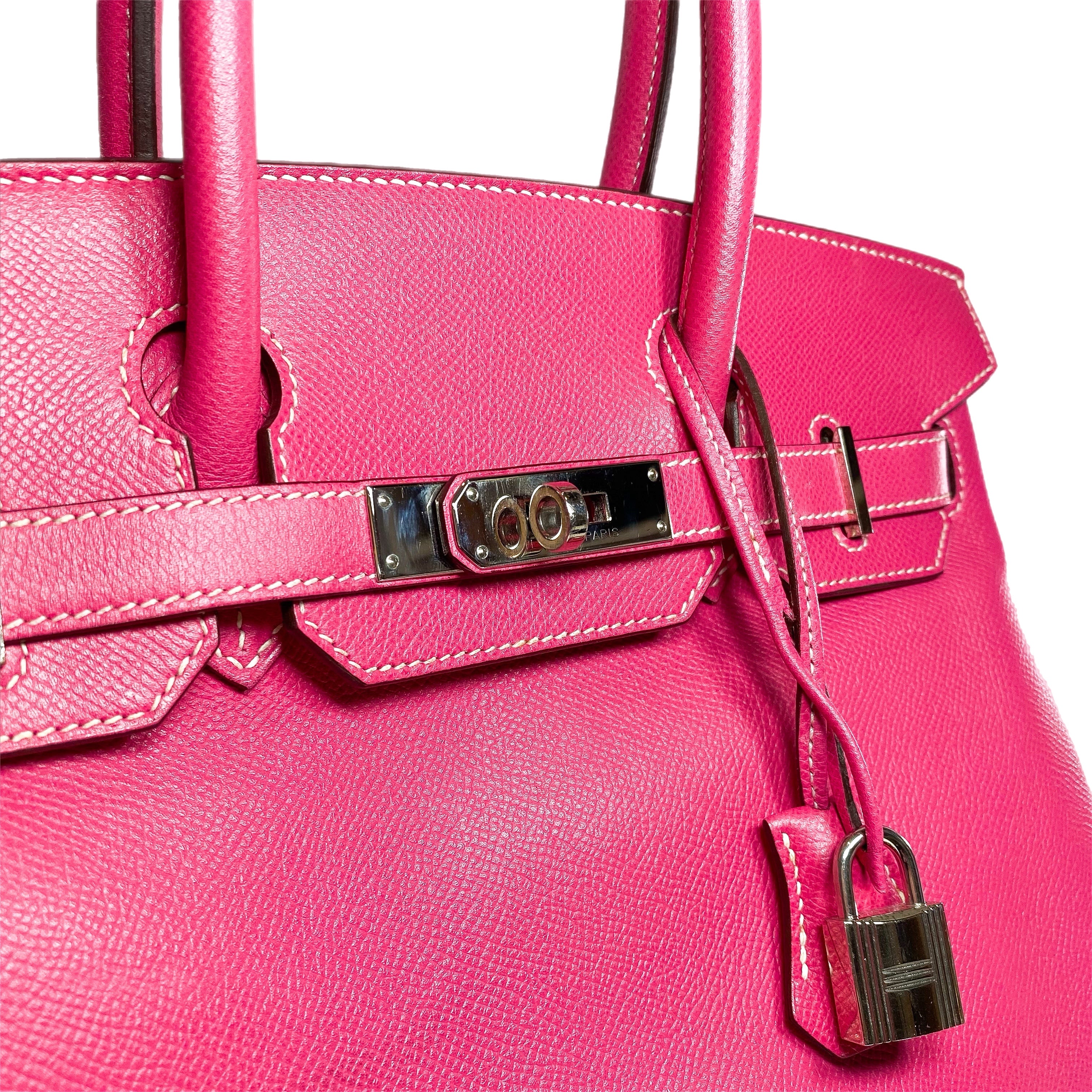 Hermes Birkin 30 Rose Tyrien Tosca Epsom Palladium Hardware