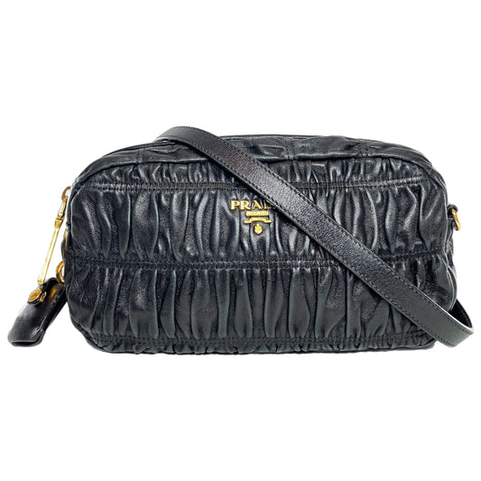 Prada Black Nappa Gaufre Pochette Crossbody Bag