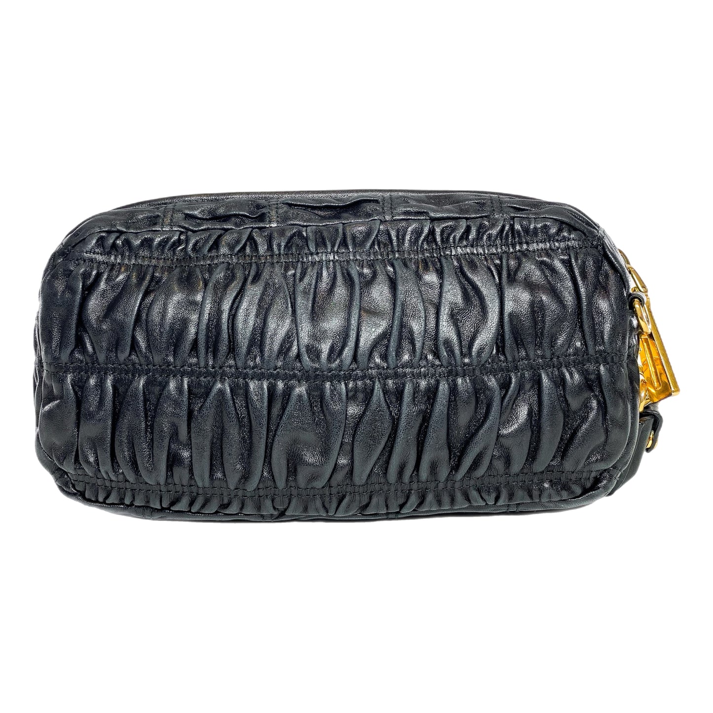 Prada Black Nappa Gaufre Pochette Crossbody Bag