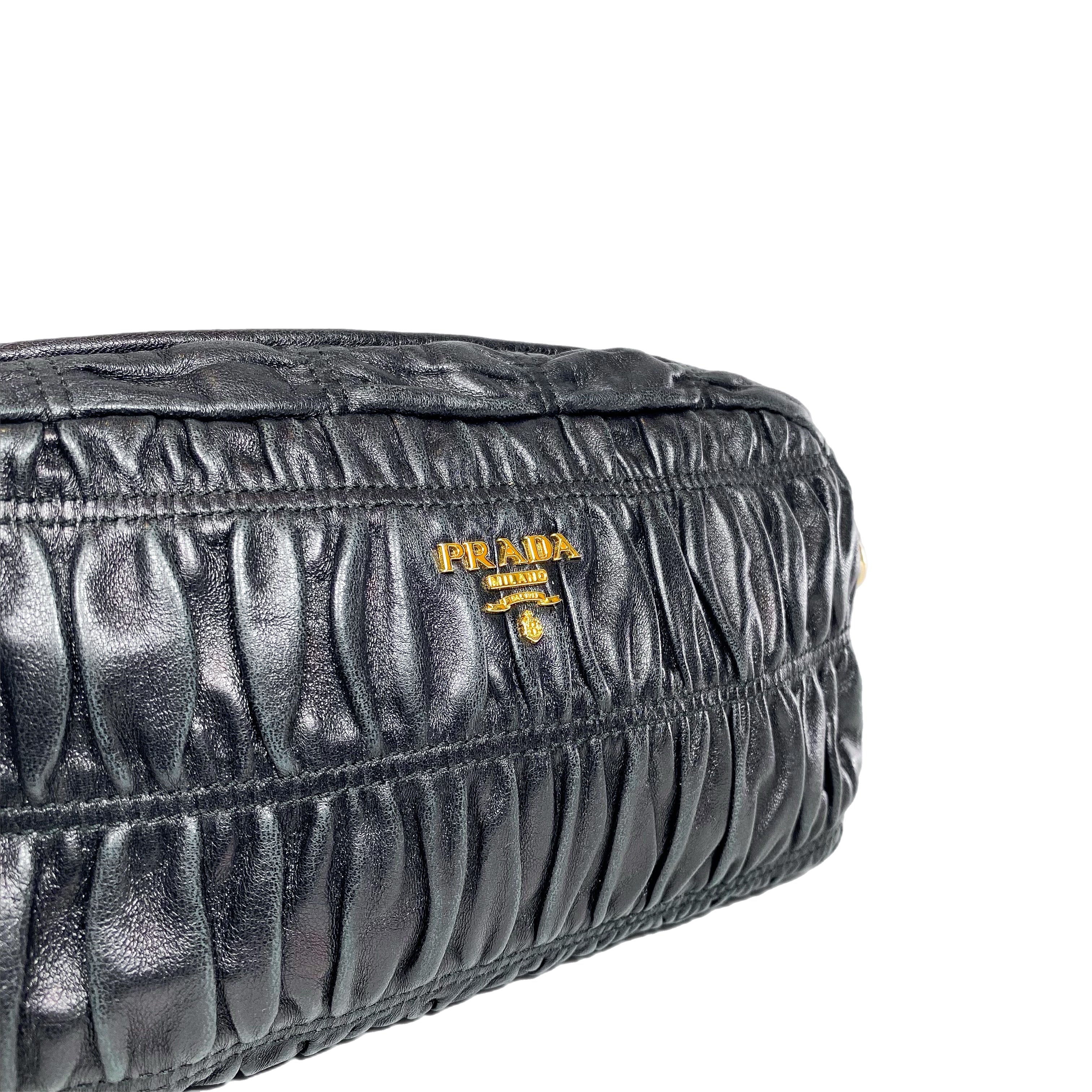 Prada Black Nappa Gaufre Pochette Crossbody Bag | Consign of the