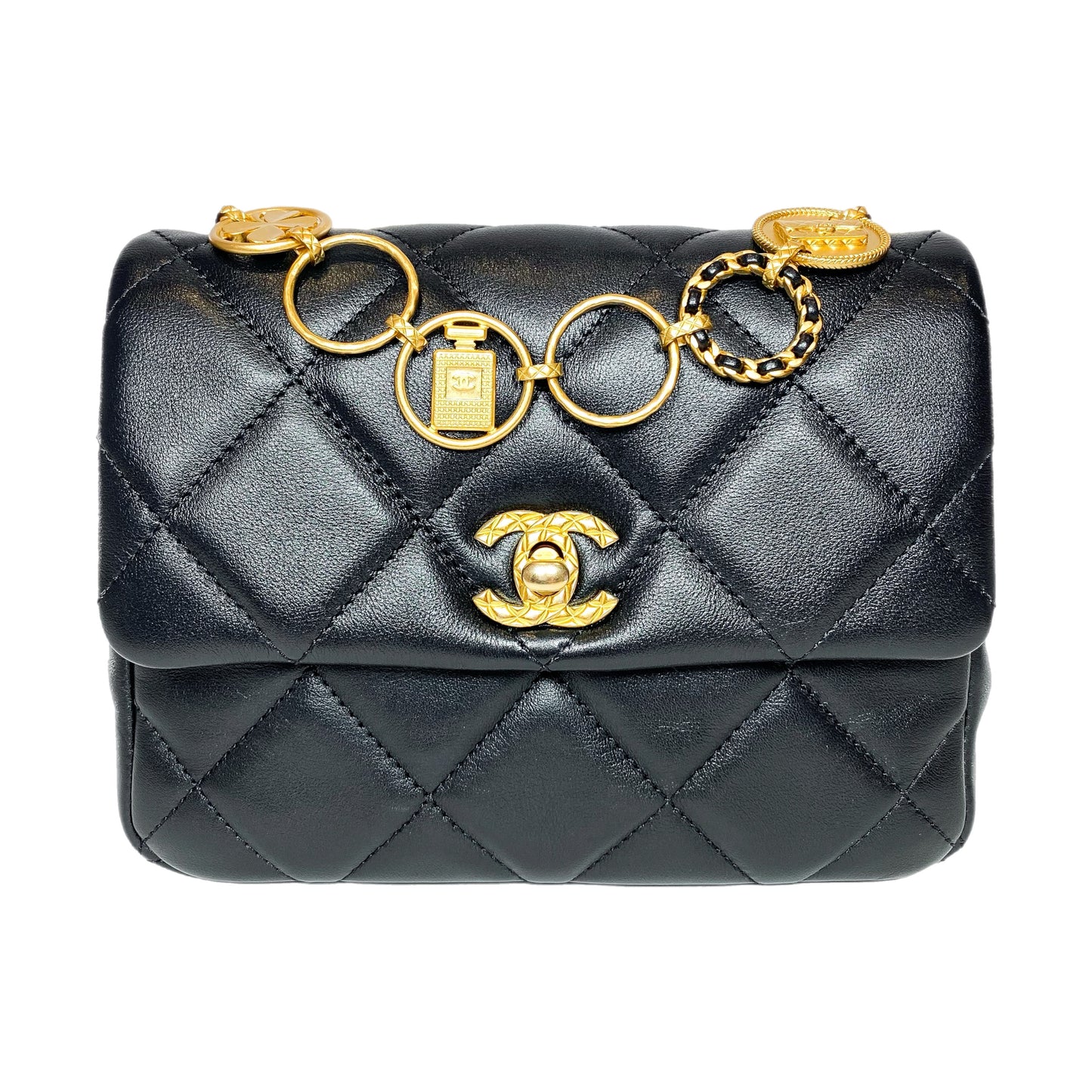 Chanel Black Mini Charms Flap Bag