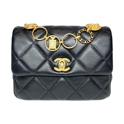 Chanel Black Mini Charms Flap Bag