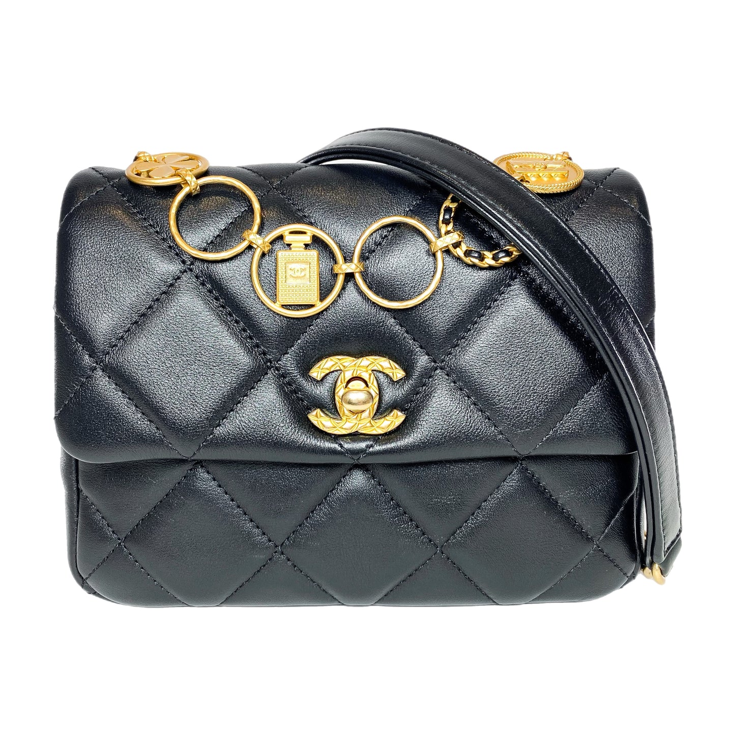 Chanel Black Mini Charms Flap Bag