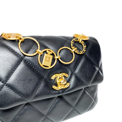 Chanel Black Mini Charms Flap Bag