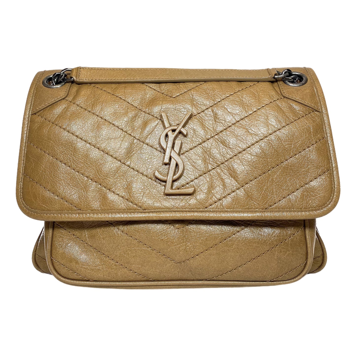 YSL Camel Nikki Medium Shoulder Bag