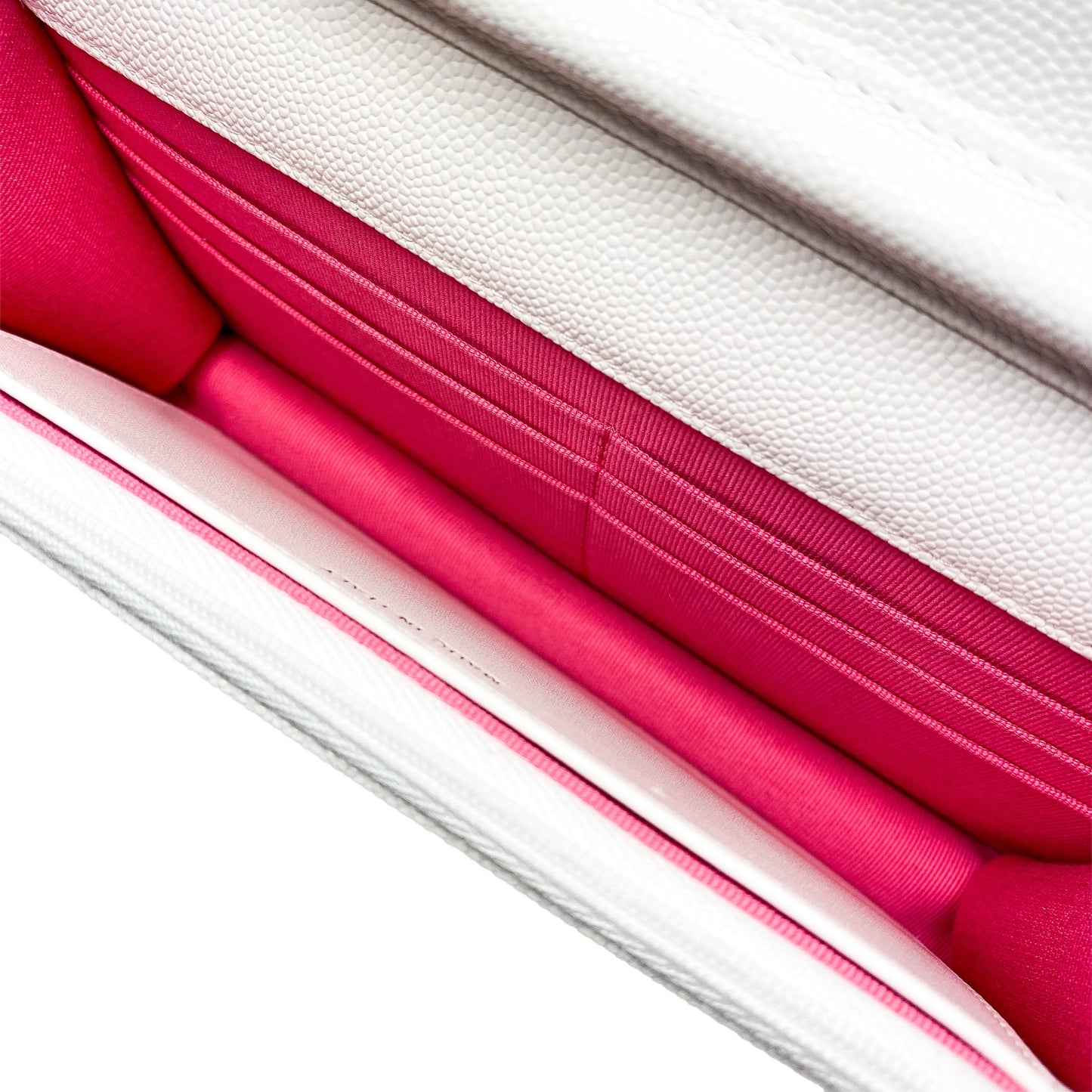 Chanel White Pink Woven CC Wallet on Chain