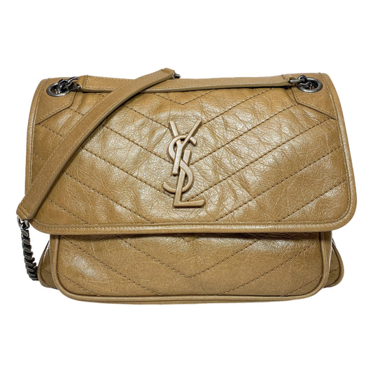 YSL Camel Nikki Medium Shoulder Bag