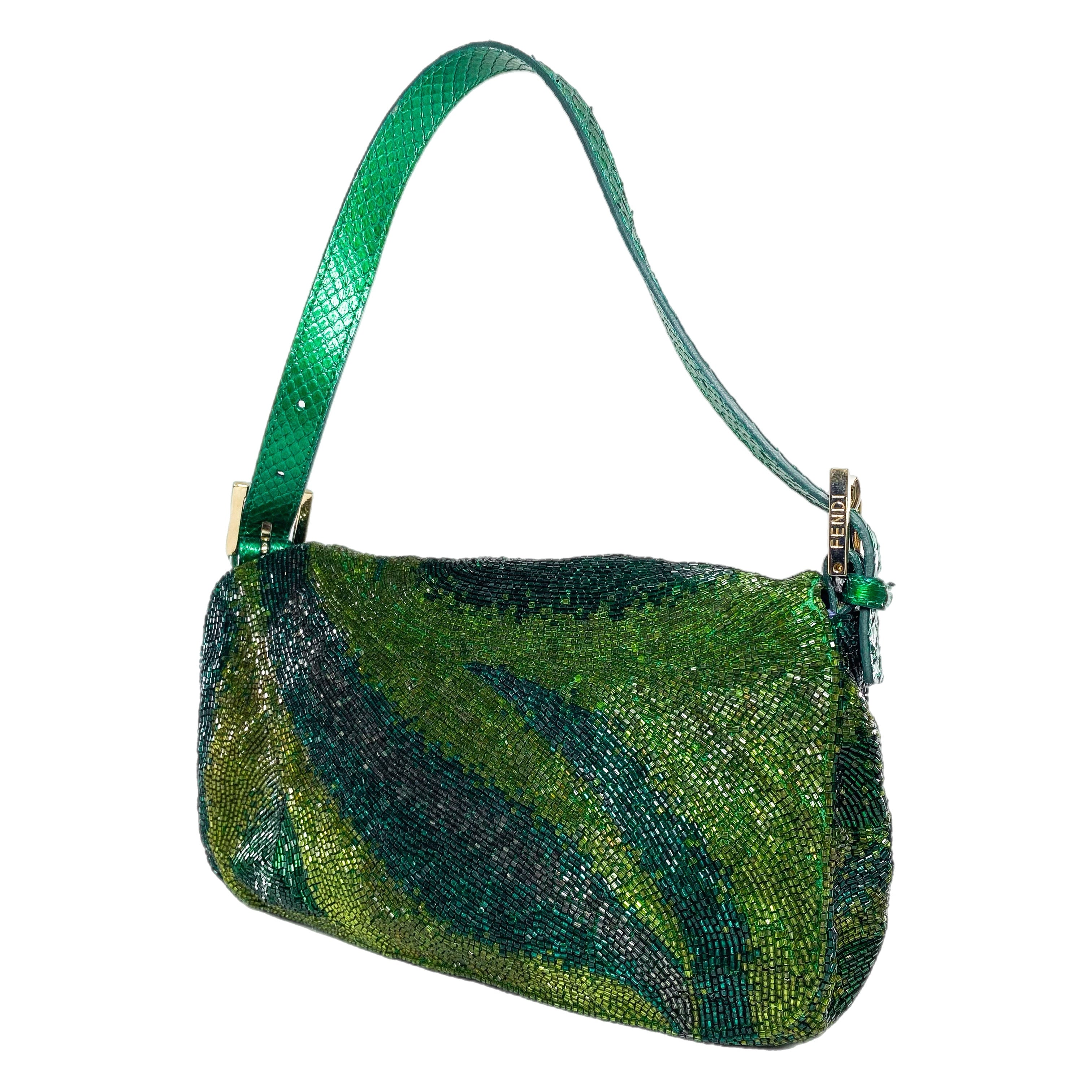 Fendi Green Beaded Python Baguette – Consign of the Times ™
