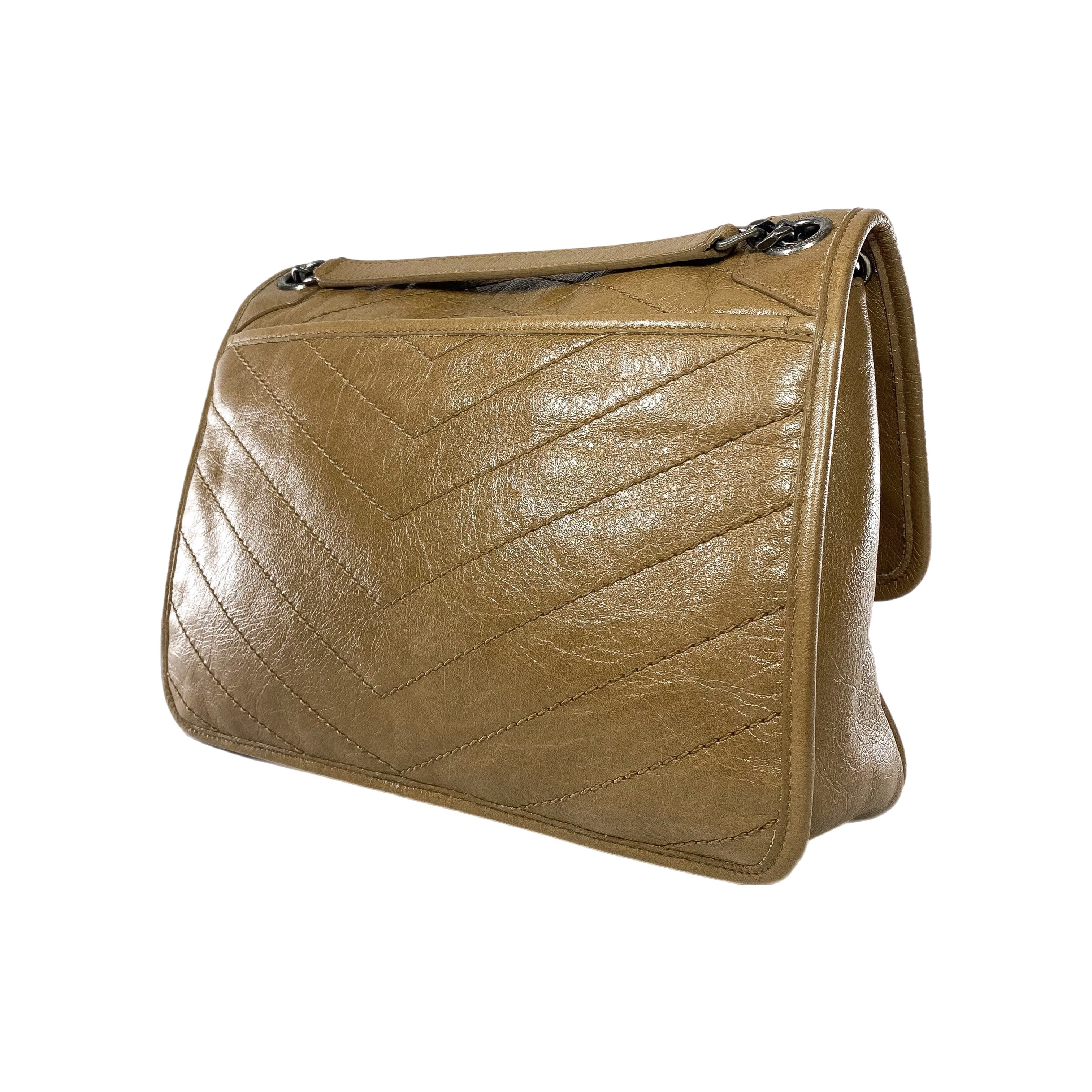 YSL Camel Nikki Medium Shoulder Bag