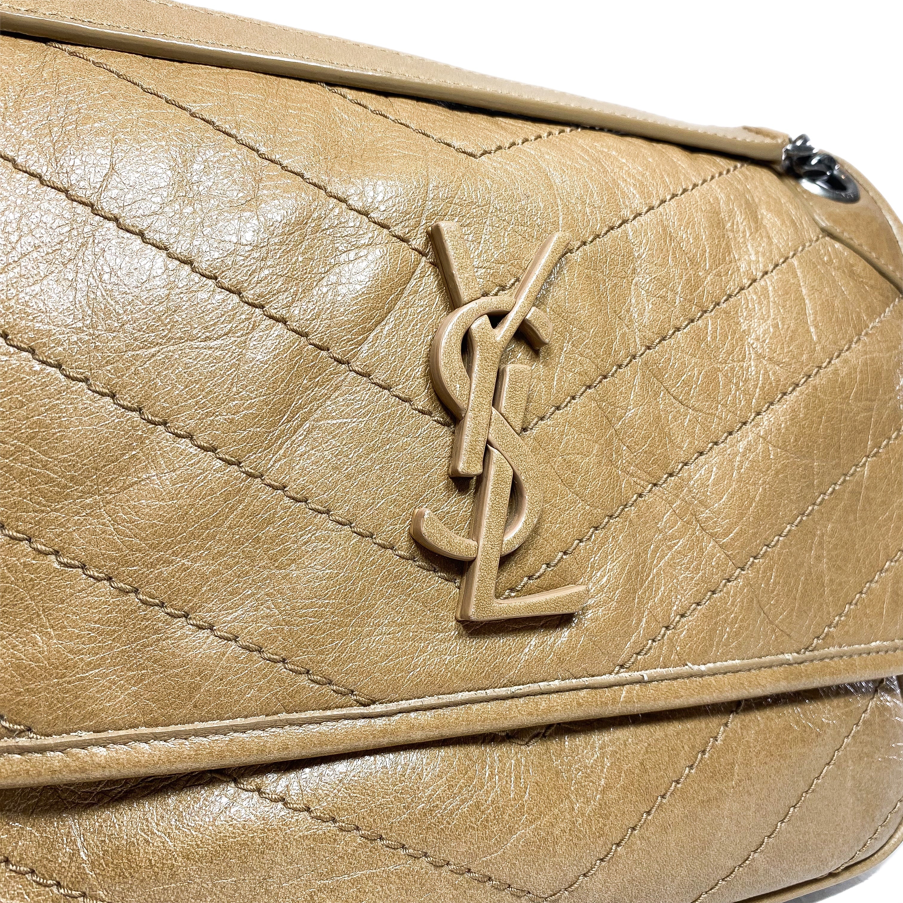 YSL Camel Nikki Medium Shoulder Bag