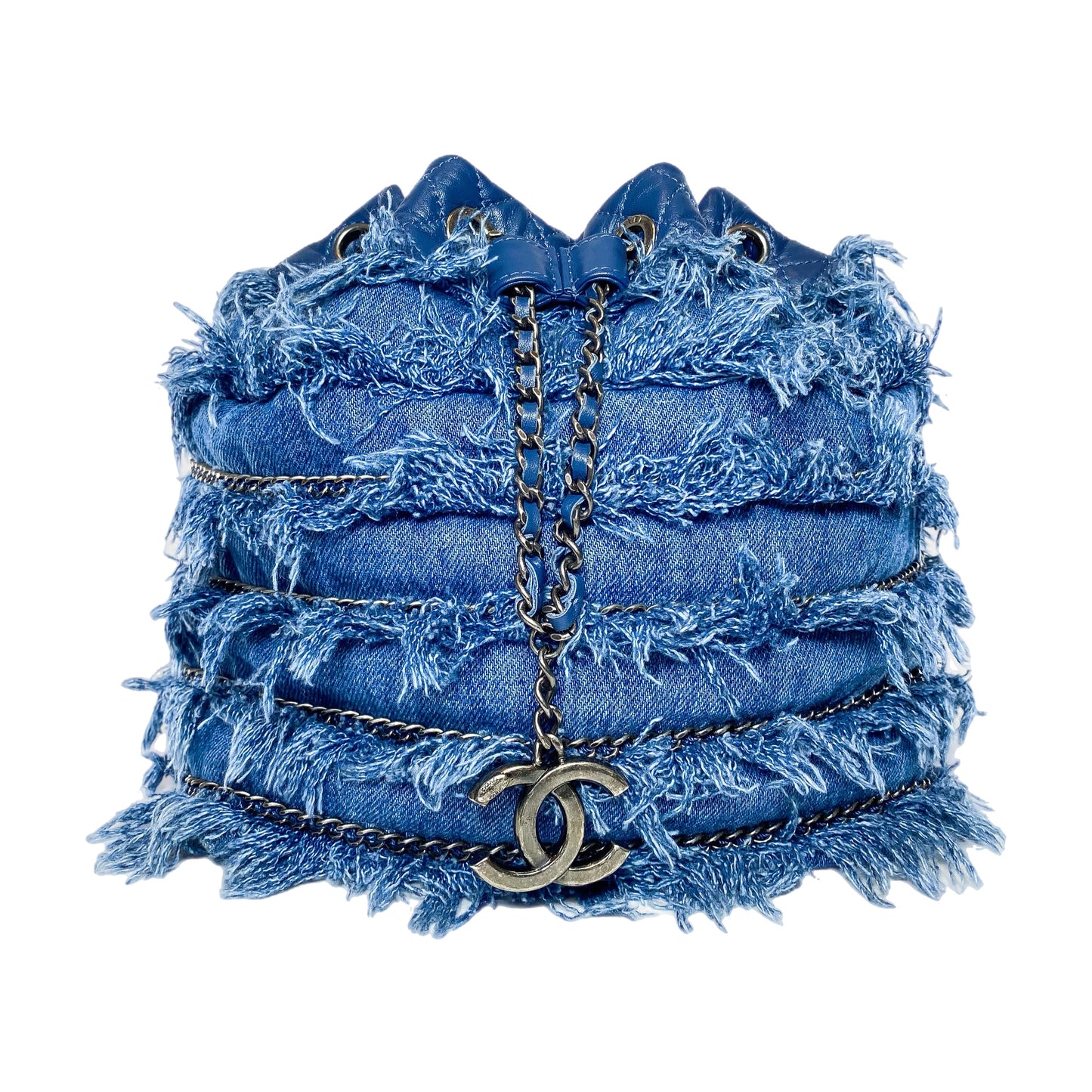 Chanel Denim Chain Bucket Bag