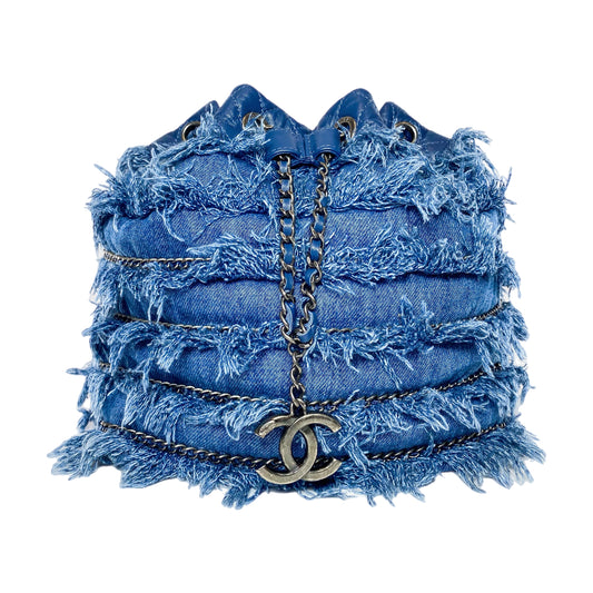 Chanel Denim Chain Bucket Bag