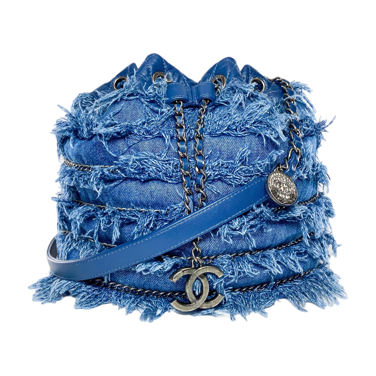 Chanel Denim Chain Bucket Bag