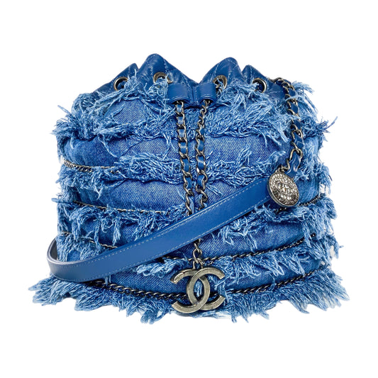 Chanel Denim Chain Bucket Bag