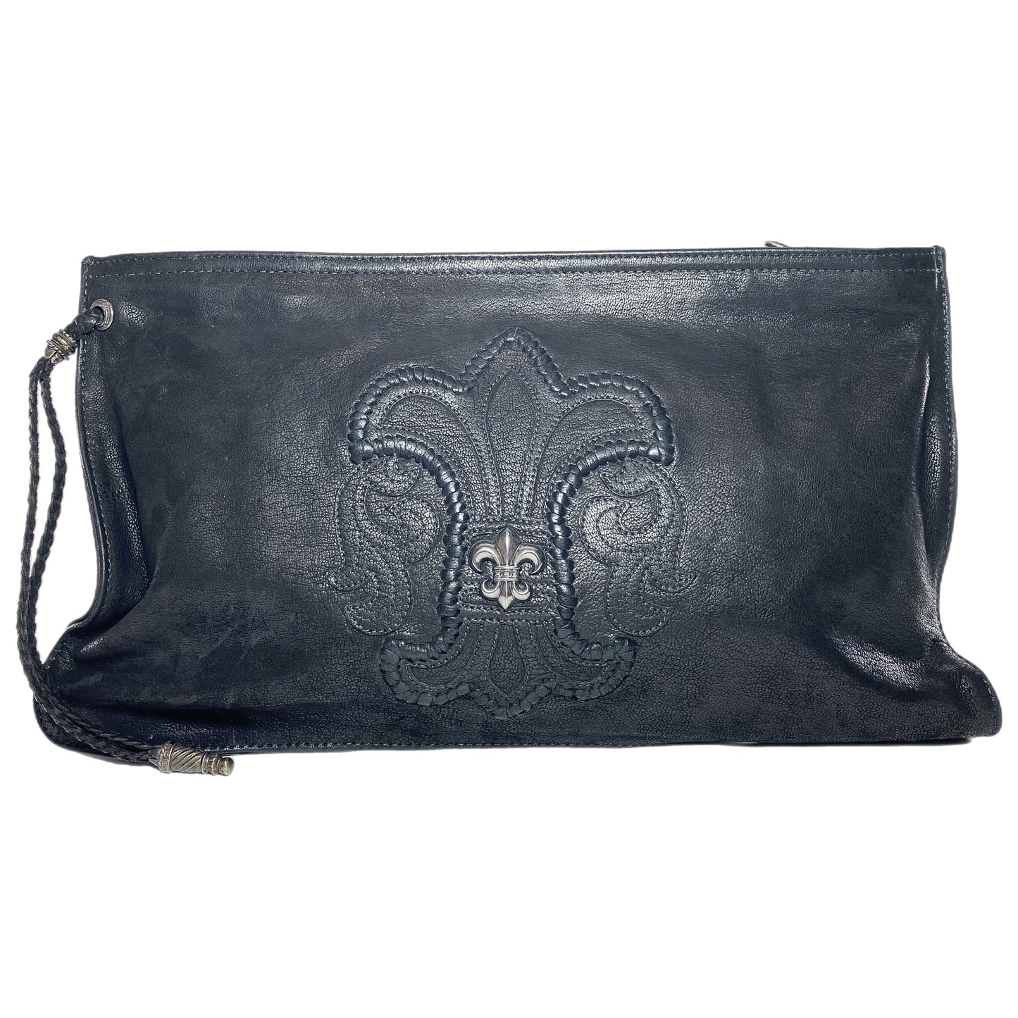 Chrome Hearts Black Large Zip Pouch