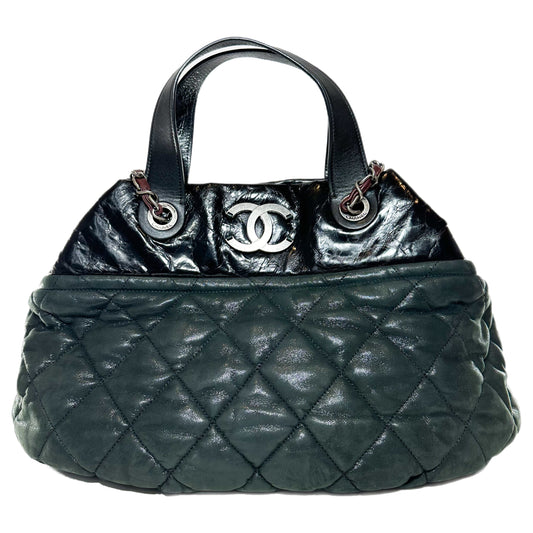 Chanel In The Mix Black Green Iridescent Large Tote