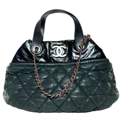 Chanel In The Mix Black Green Iridescent Large Tote