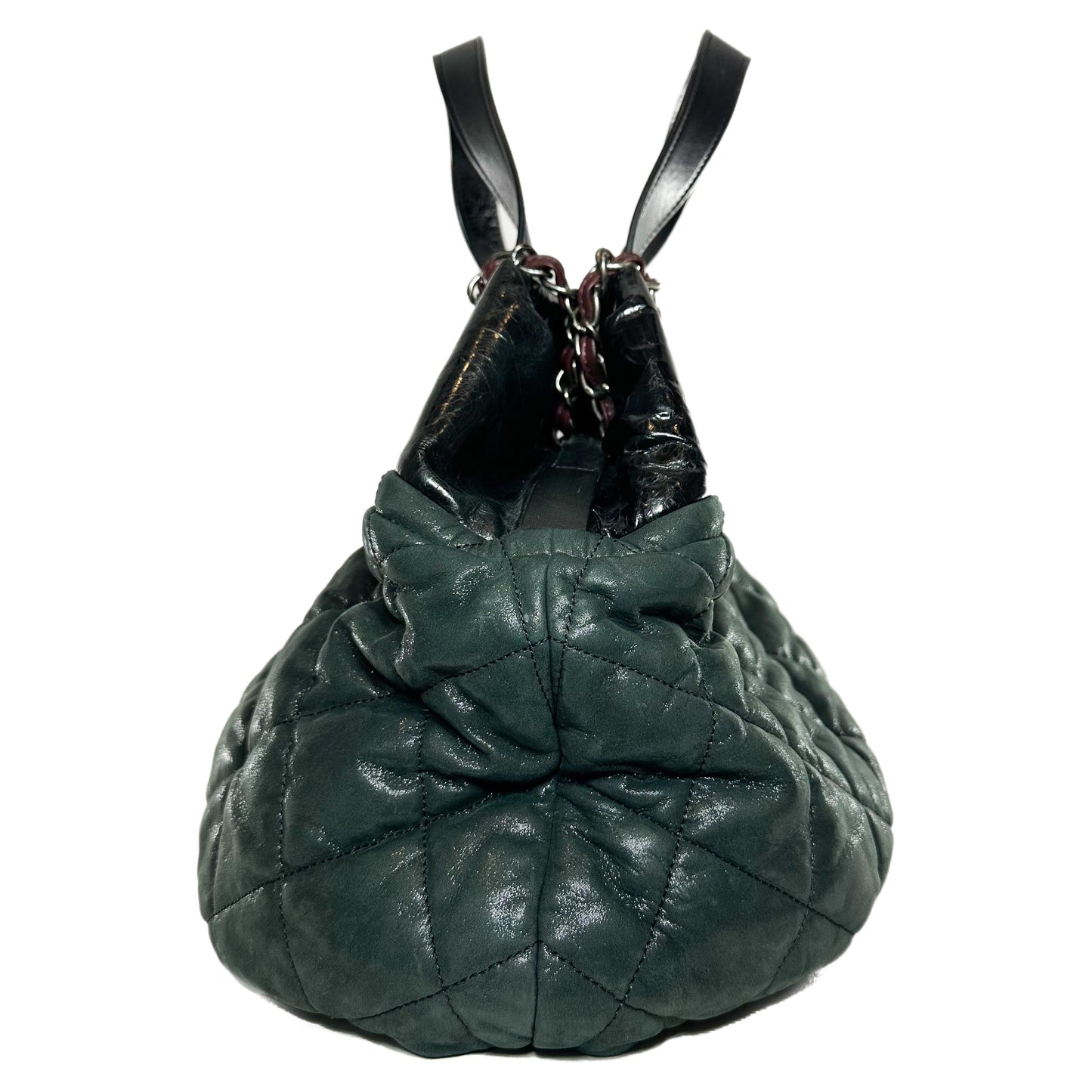 Chanel In The Mix Black Green Iridescent Large Tote