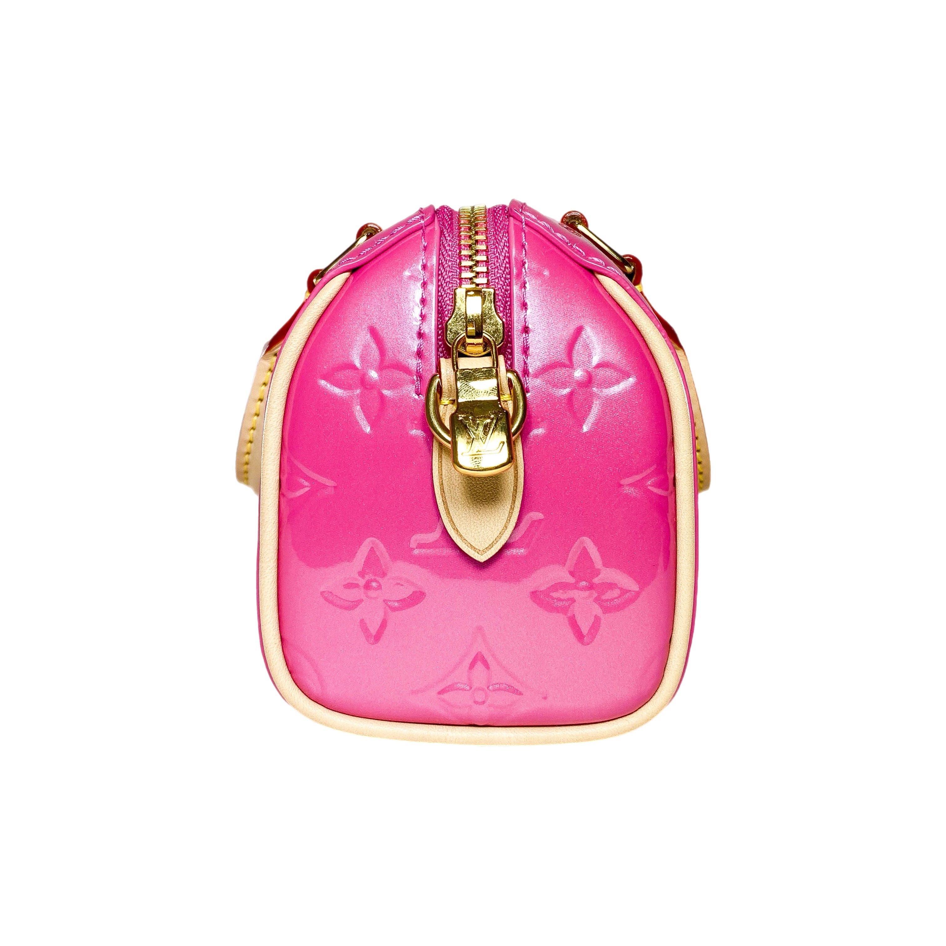 Louis Vuitton Neon Pink Patent Monogram Nano Speedy