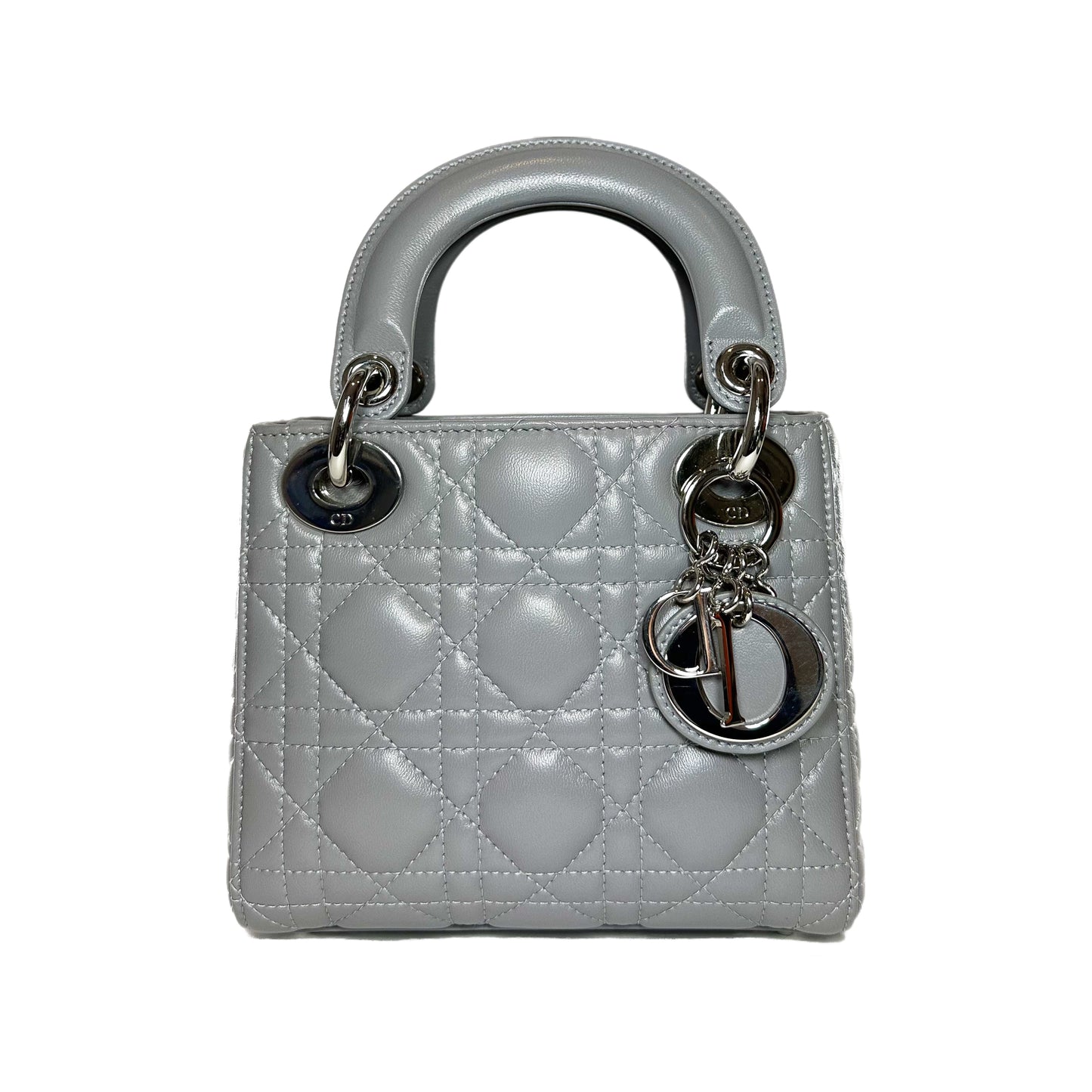 Dior Grey Mini Lady Dior with Crystal Strap