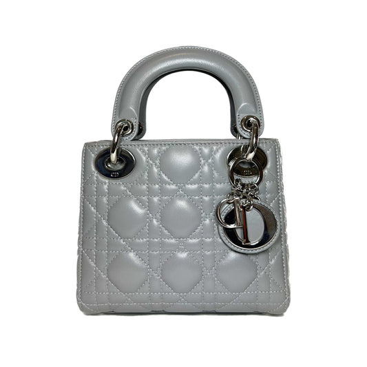 Dior Grey Mini Lady Dior with Crystal Strap