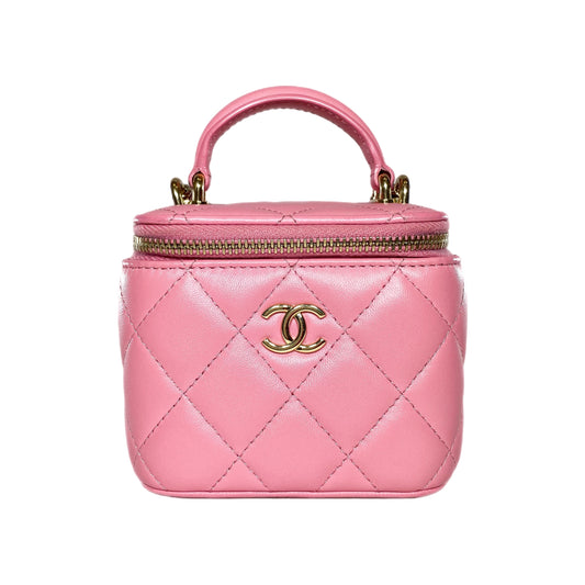 Chanel Pink Quilted Mini Vanity