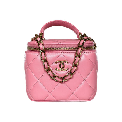 Chanel Pink Quilted Mini Vanity