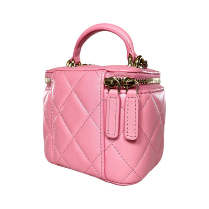 Chanel Pink Quilted Mini Vanity