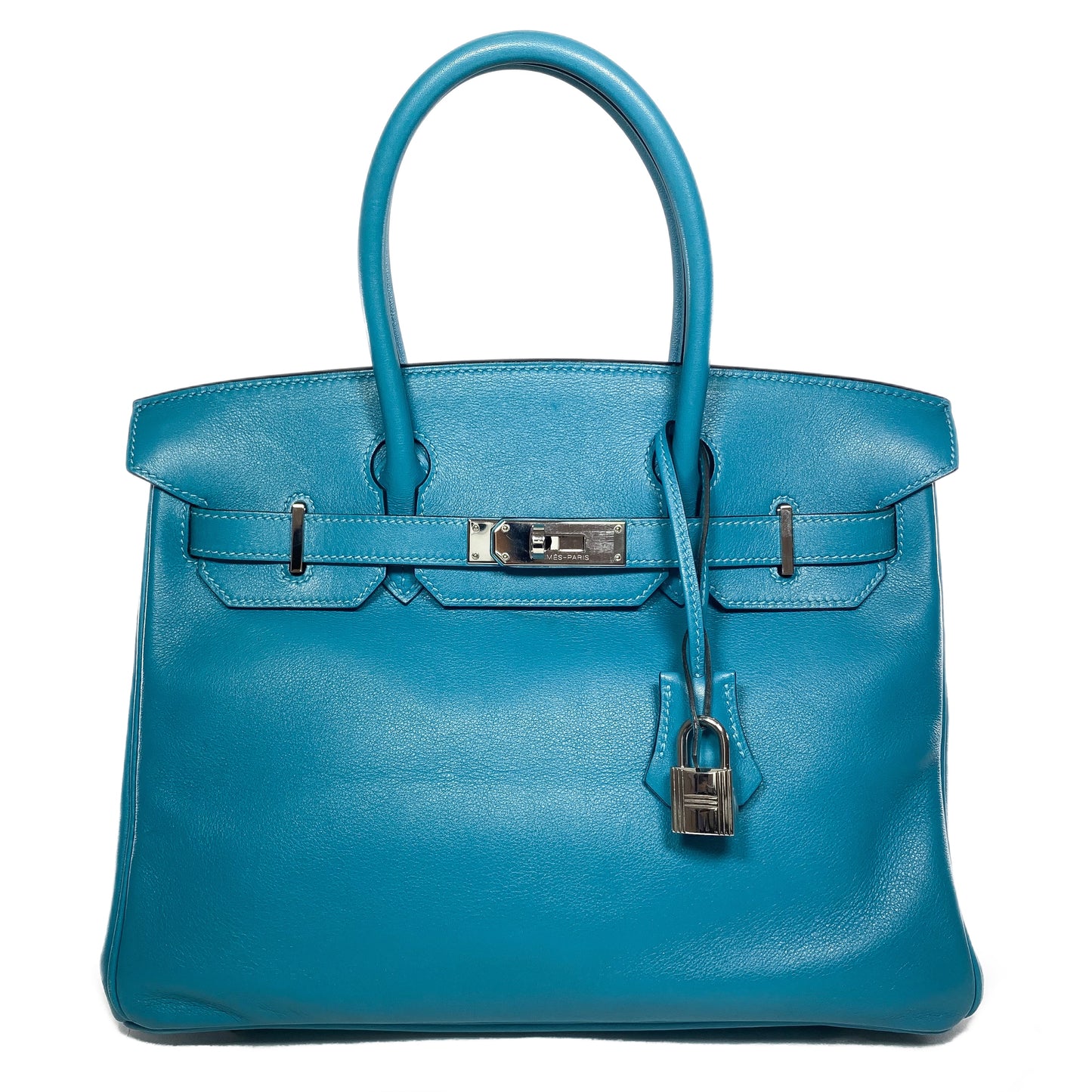 Hermes Birkin 30 Turquoise Swift Palladium Hardware