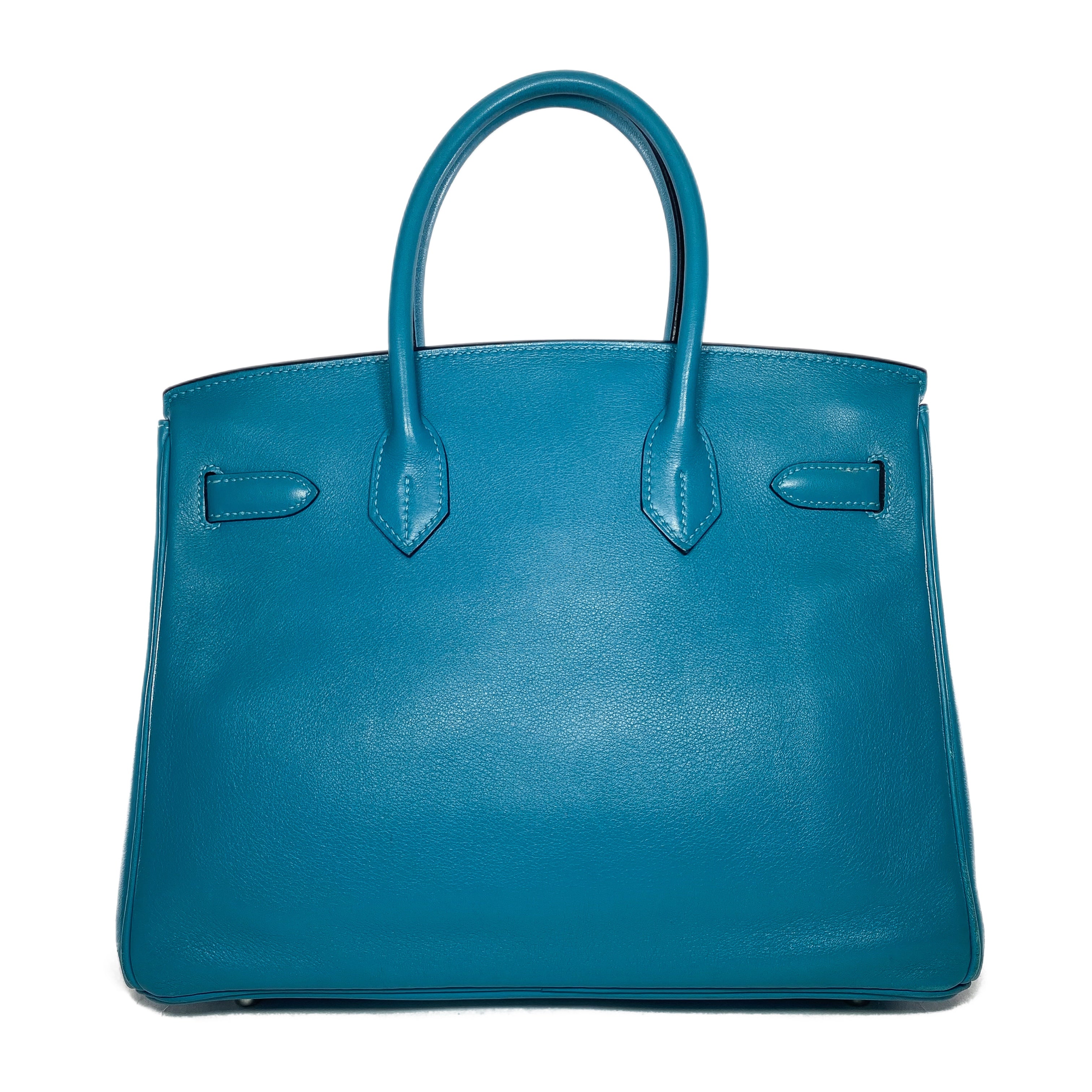 Hermes Birkin 30 Turquoise Swift Palladium Hardware