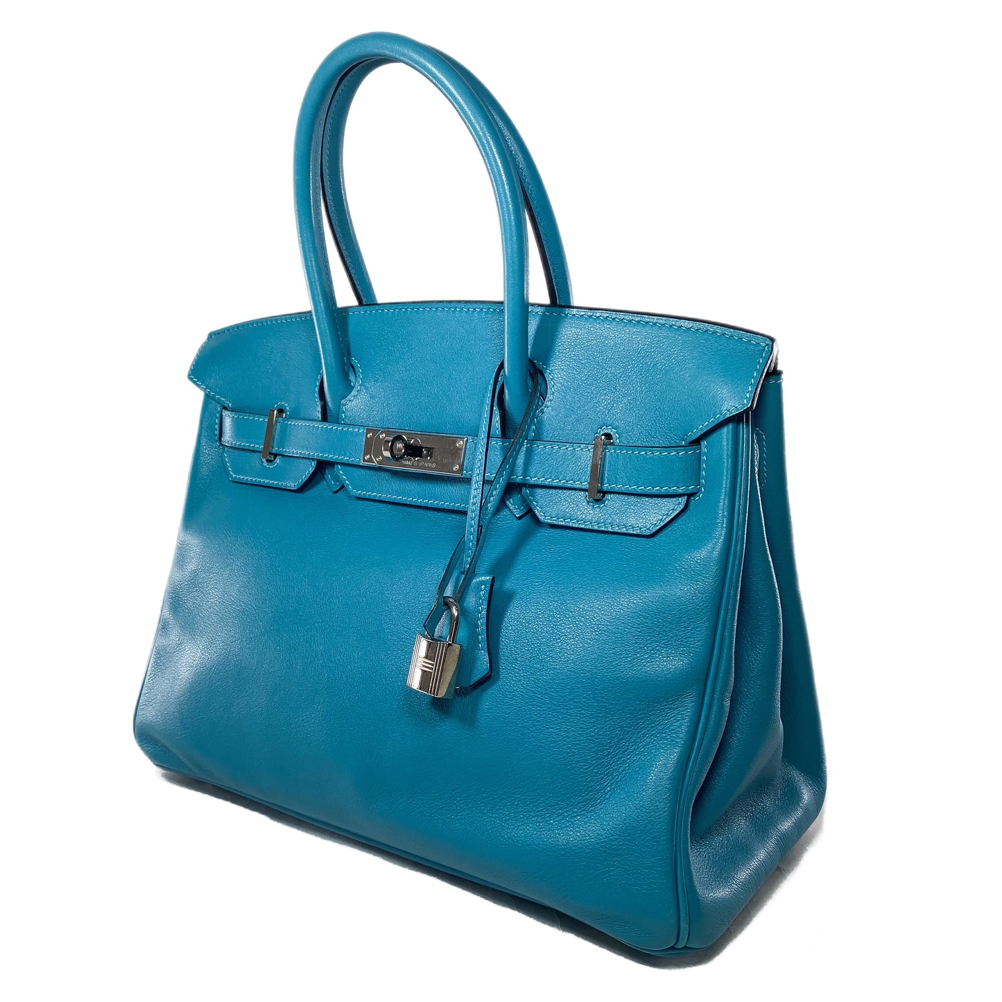 Hermes Birkin 30 Turquoise Swift Palladium Hardware