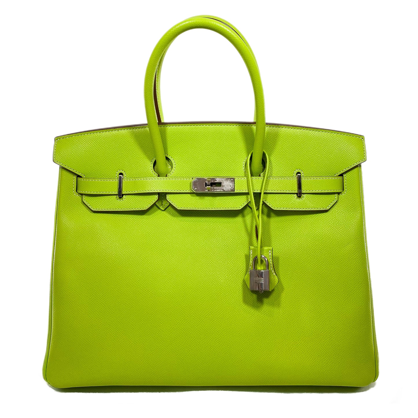 Hermes Birkin 35 Kiwi Lichen Epsom Palladium Hardware
