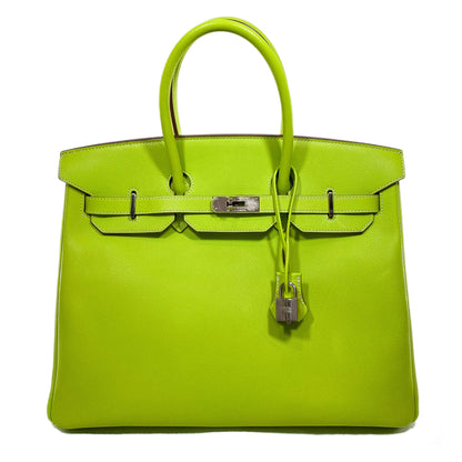 Hermes Birkin 35 Kiwi Lichen Epsom Palladium Hardware