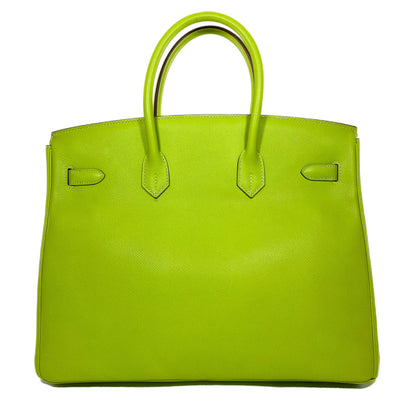 Hermes Birkin 35 Kiwi Lichen Epsom Palladium Hardware