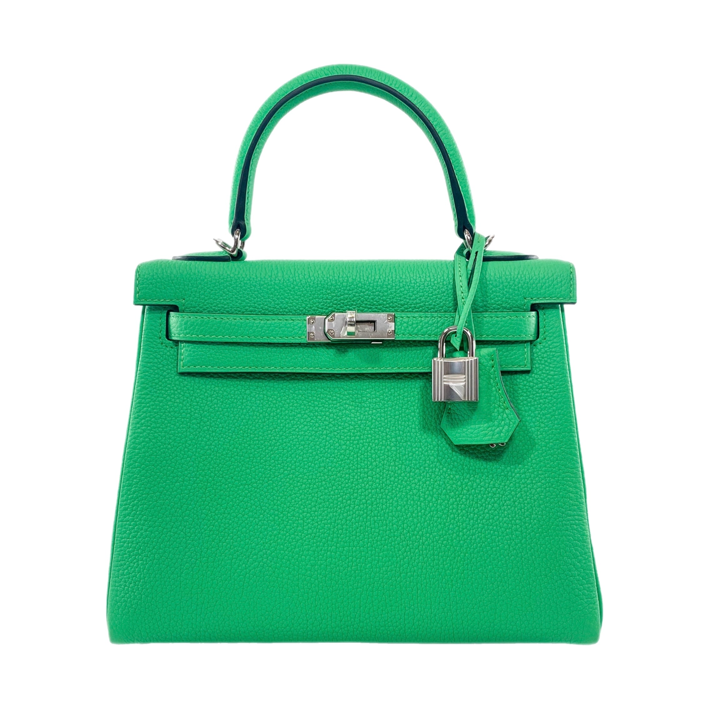 Hermes Kelly 25 Vert Comics Togo Palladium Hardware