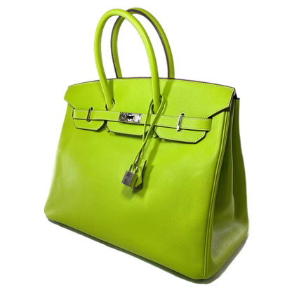 Hermes Birkin 35 Kiwi Lichen Epsom Palladium Hardware