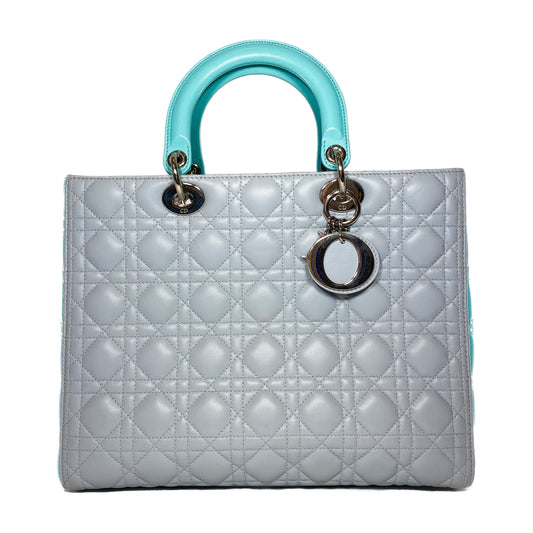 Dior Turquoise Gray Large Lady Dior