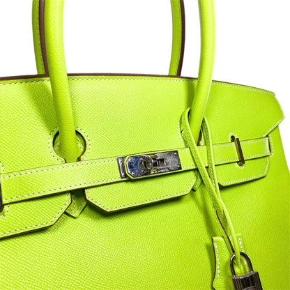 Hermes Birkin 35 Kiwi Lichen Epsom Palladium Hardware