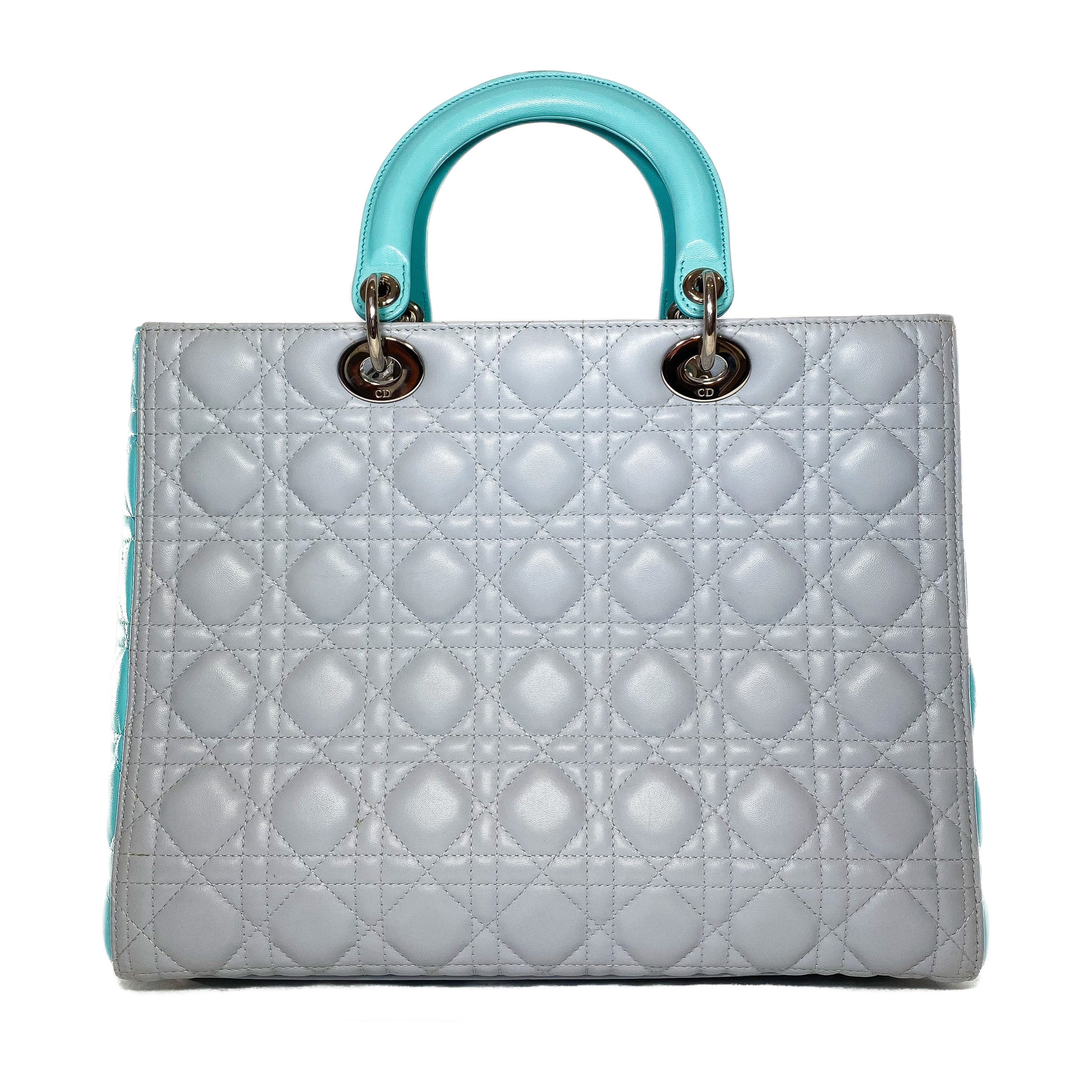 Dior Turquoise Gray Large Lady Dior