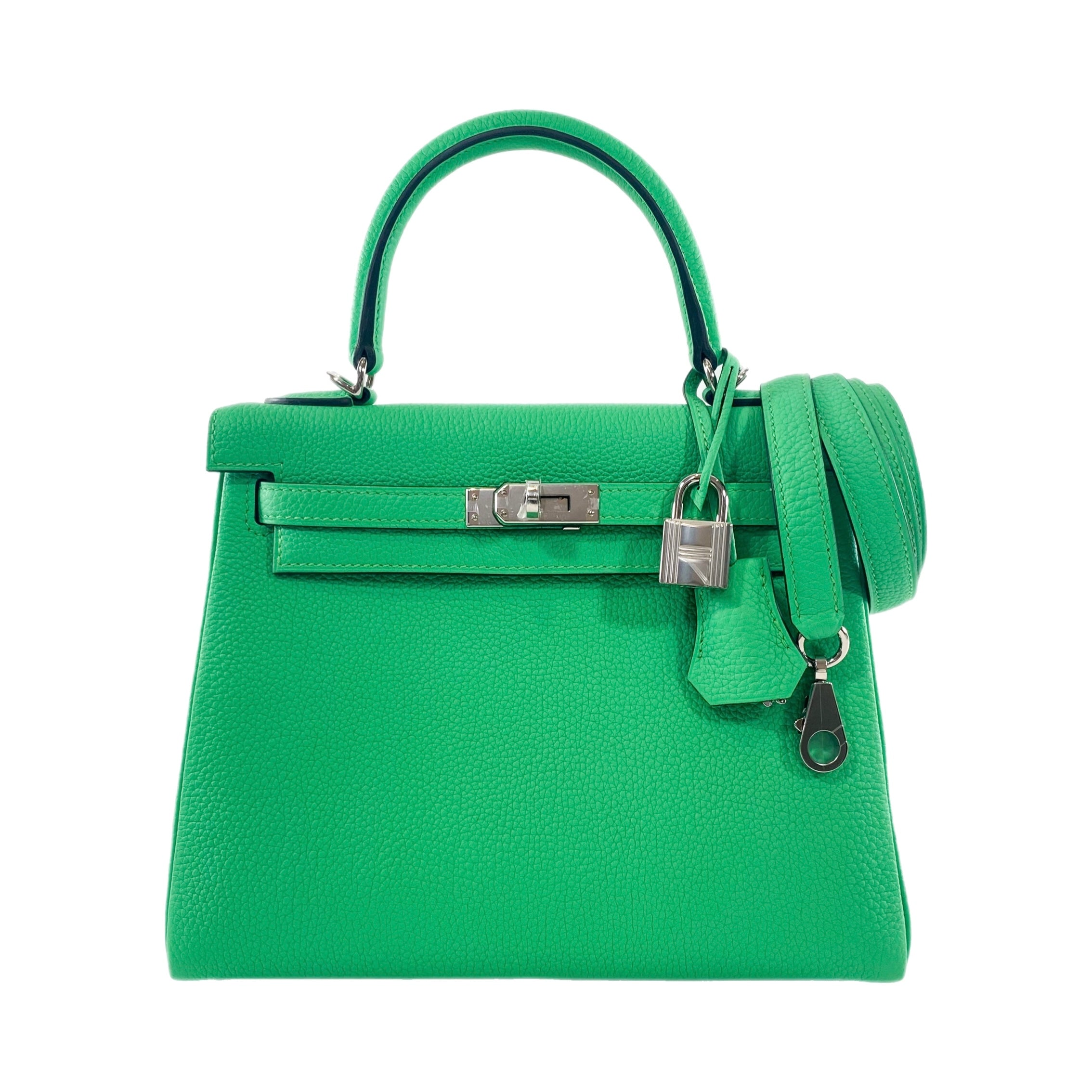 Hermes Kelly 25 Vert Comics Togo Palladium Hardware