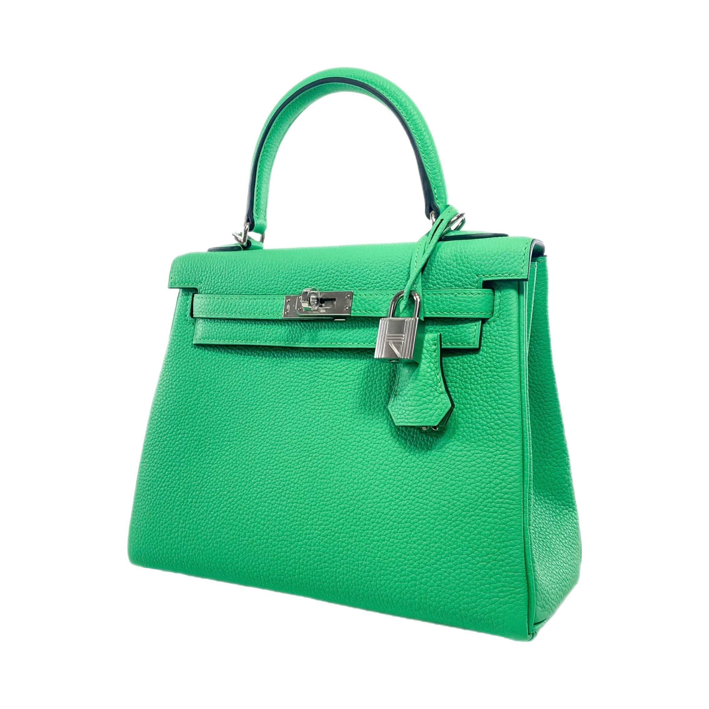 Hermes Kelly 25 Vert Comics Togo Palladium Hardware