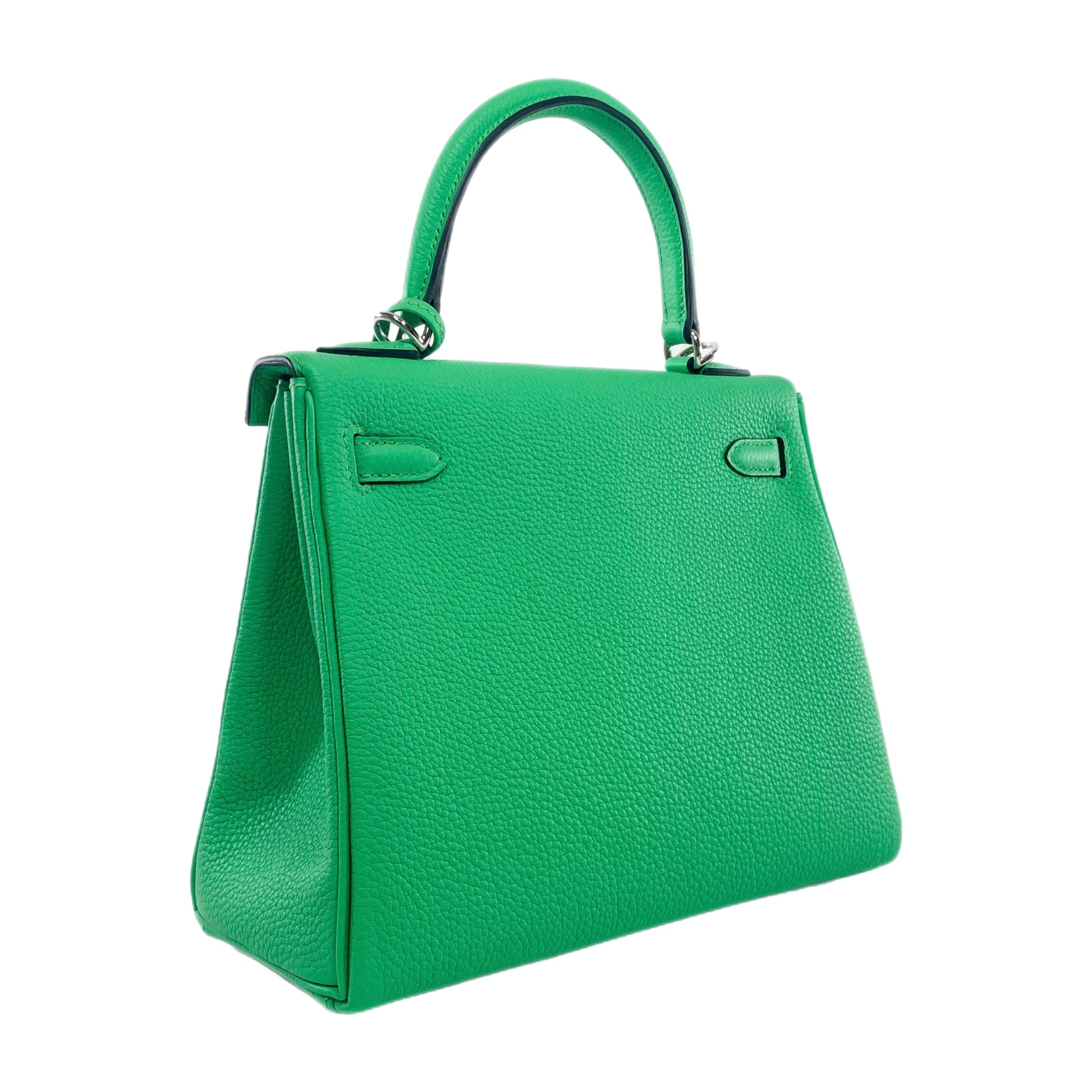 Hermes Kelly 25 Vert Comics Togo Palladium Hardware