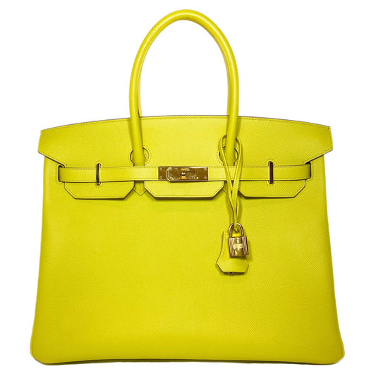 Hermes Birkin 35 Lime Epsom Gold Hardware