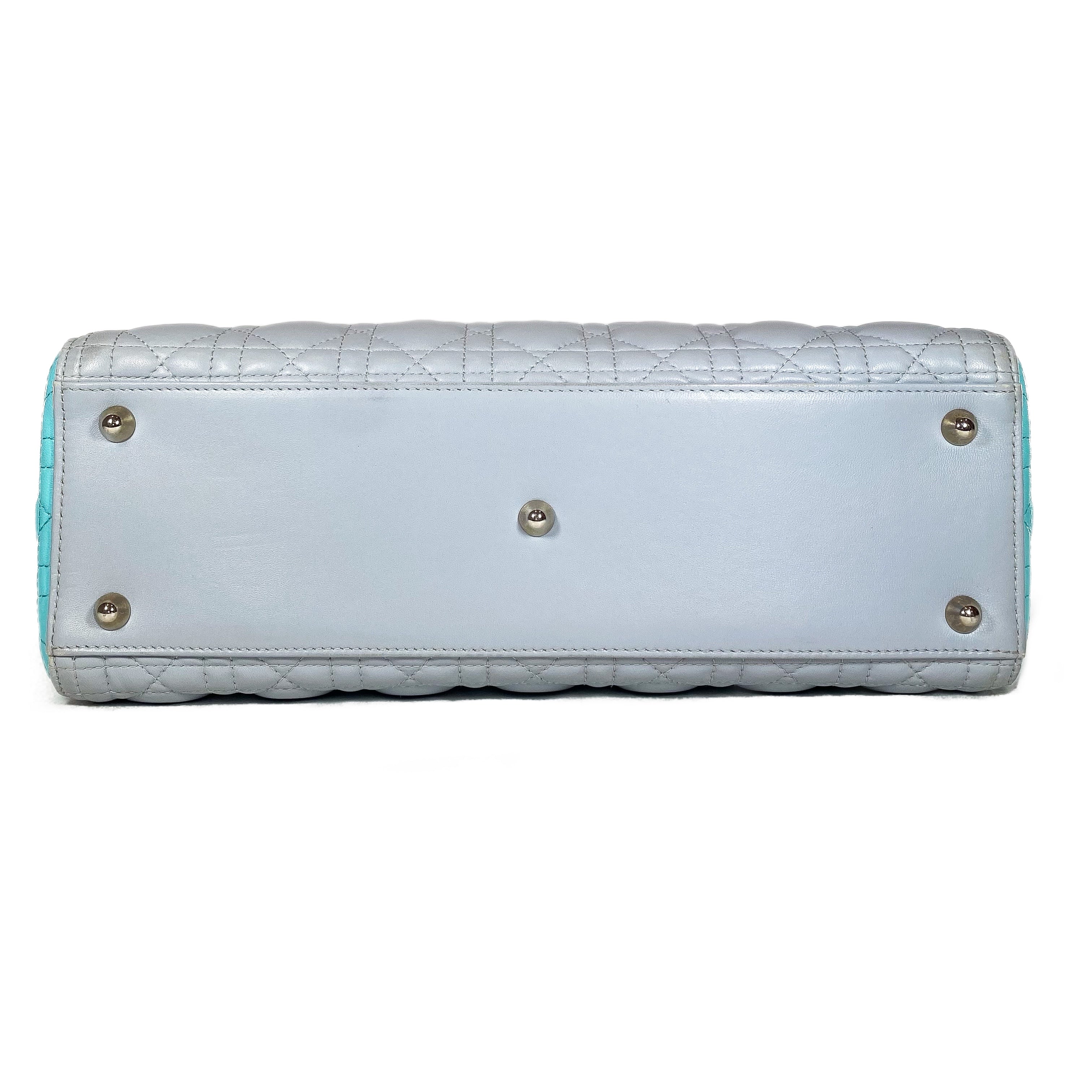 Dior Turquoise Gray Large Lady Dior