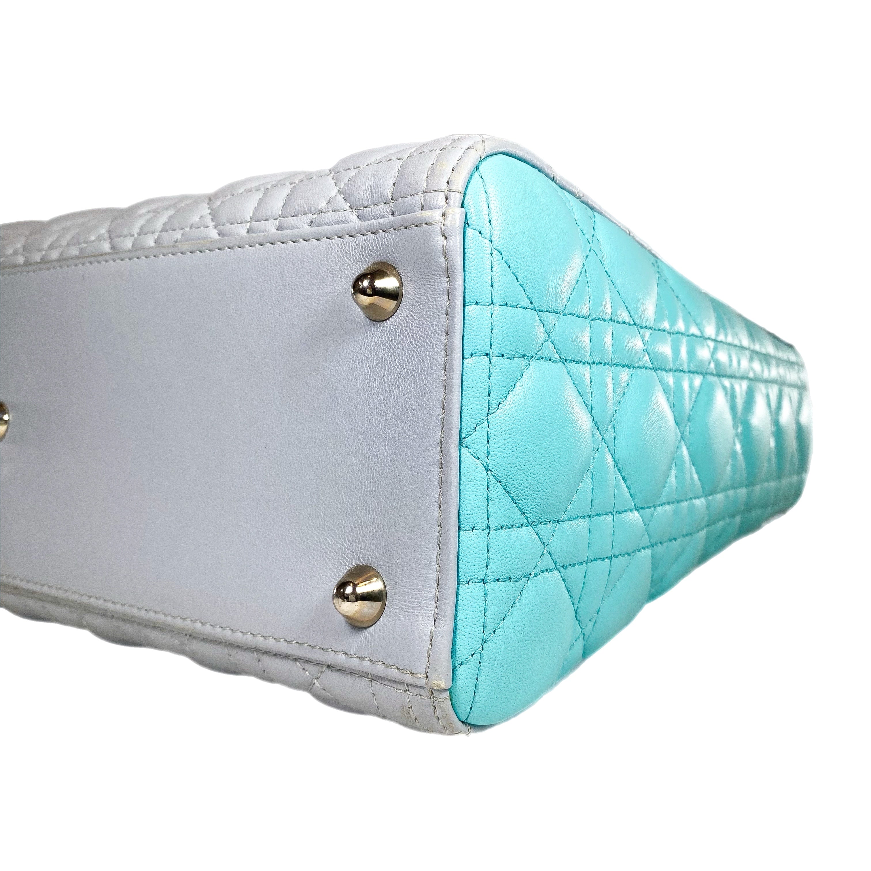 Dior Turquoise Gray Large Lady Dior